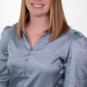 Light Blue Women's Long Sleeve Work Wear Top